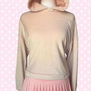 DSG light pink velvet hoodie